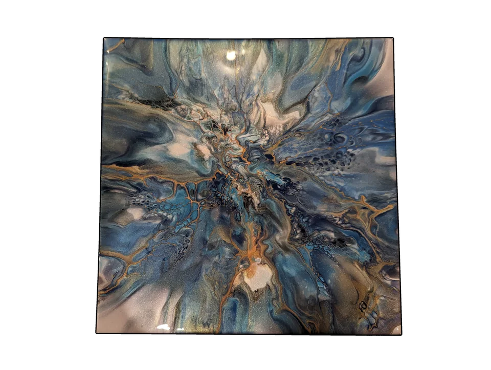 Original abstract fluid-art painting by Devon Leigh Mooers from the Bloom Series collection, identified as Studio 24030504.