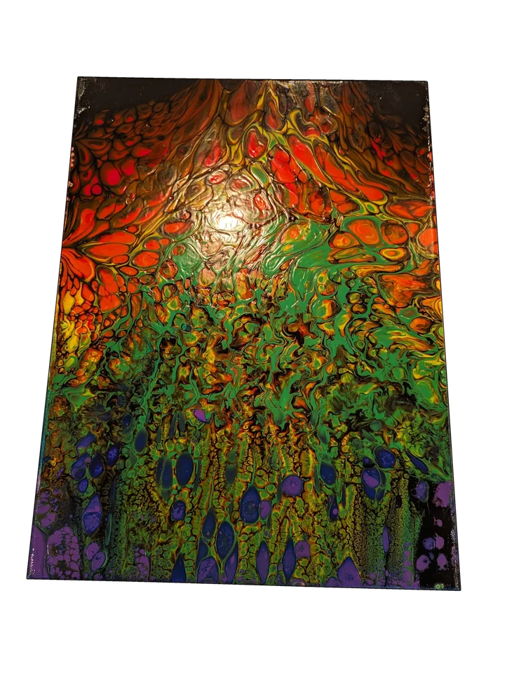 Original abstract fluid-art painting by Devon Leigh Mooers from the Bold & Colorful collection, identified as Study 18.