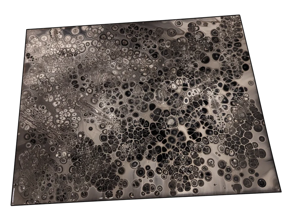 Original abstract fluid-art painting by Devon Leigh Mooers from the Monochromatic collection, identified as Study 13.