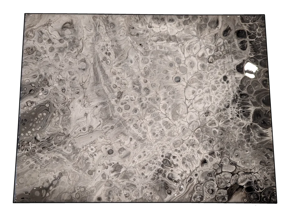 Original abstract fluid-art painting by Devon Leigh Mooers from the Monochromatic collection, identified as Study 15.