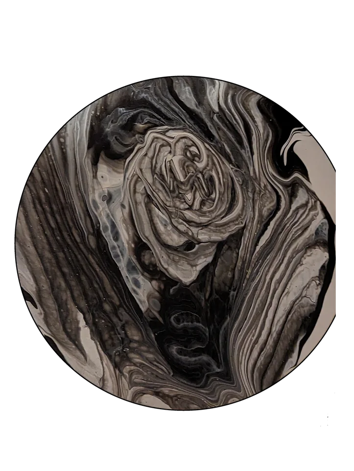 Original abstract fluid-art painting by Devon Leigh Mooers from the Monochromatic collection, identified as Study 08.
