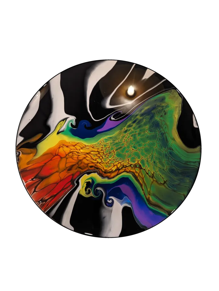 Original abstract fluid-art painting by Devon Leigh Mooers from the Bold & Colorful collection, identified as Zebra Swipe.